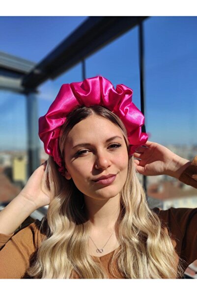Melkady Aksesuar Banda de păr Scrunchie din satin fucsia 145