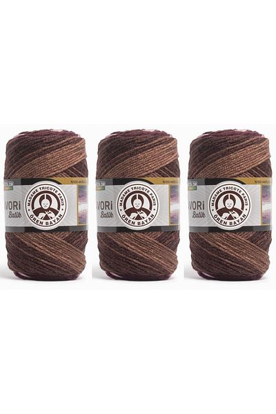 Ören Bayan Αγαπημένο νήμα πλεξίματος Batik Hand 100 Gr 3 τεμαχίων Χρώμα 906