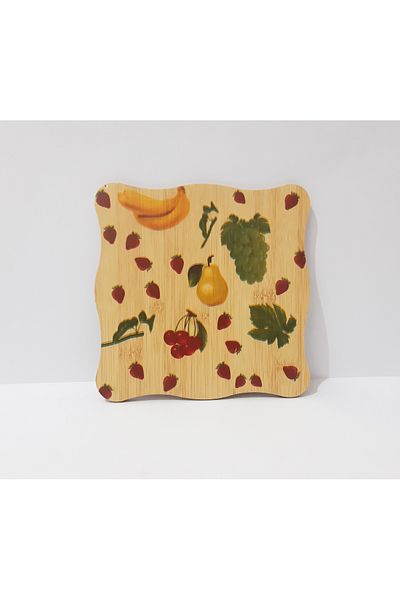 Penguen Wooden Fruit Patterned Trivet