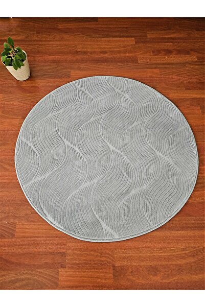 melian KAPADOKYA YUVARLAK Kaymaz Taban Oda Koridor Mutfak Kalın Halı gri