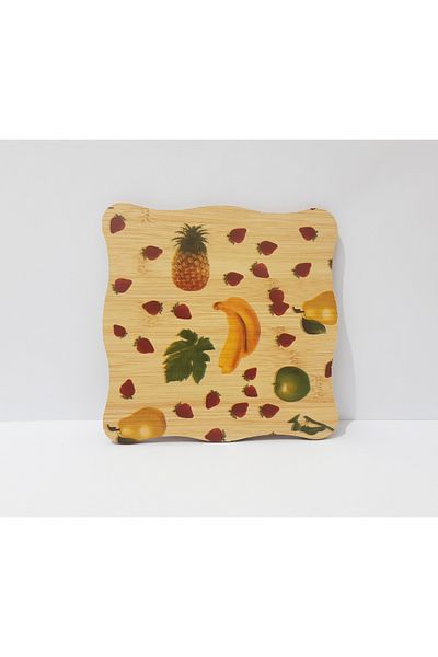 Penguen Wooden Fruit Patterned Trivet