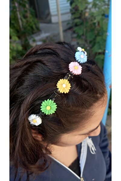 Atolye Ferda تاج ملون على شكل زهرة الأقحوان