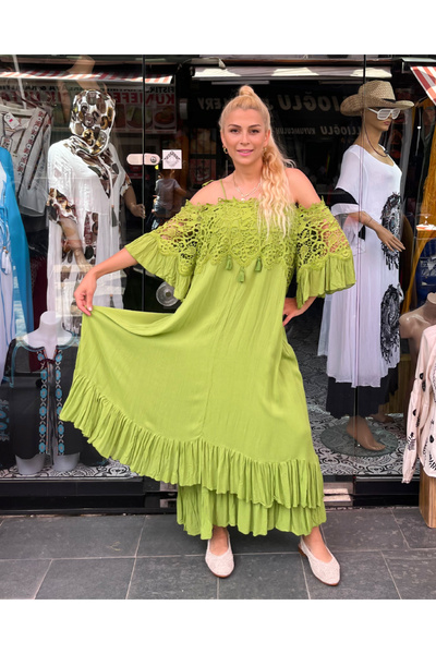 Sosyete Kaplumbağa فستان طويل من القطن الفوال الأصلي بدون حمالات مزين بالجيب