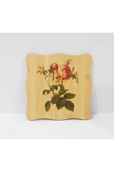 Penguen Wooden Rose Patterned Trivet