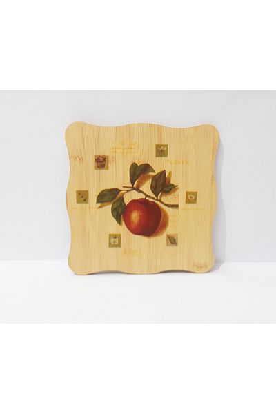 Penguen Wooden Apple Patterned Trivet