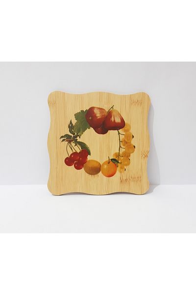 Penguen Wooden Fruit Patterned Trivet