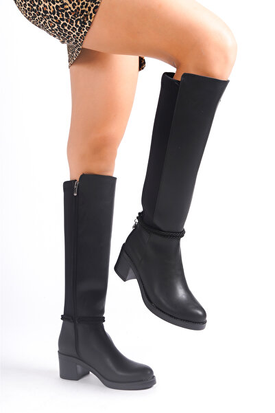 BAKGİY Cizme de damă cu fermoar piele neagră BG1082-117-0002