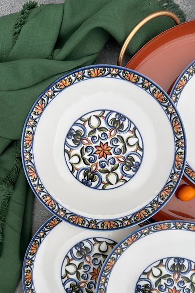 porselenden Verde 6-Person 19 cm Special Design Porcelain Cake Set Breakfast Presentation Plate