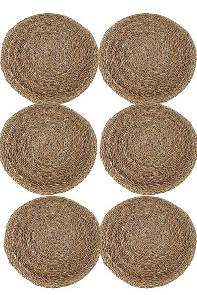 safestore 6-Piece Wicker Plate Knitting - American Serving Bamboo Tableware Pot Mat Fireproof