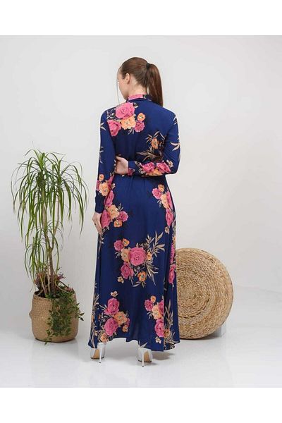 CİXAPLE Rochie lungă din viscoză cu guler cămașă