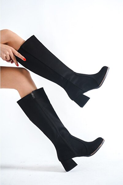 BAKGİY Μαύρα σουέντ γυναικείες μπότες Bg1086-117-0002