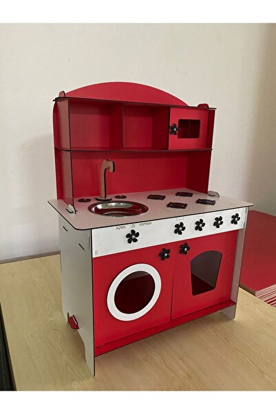 bahadır grup Ahşap Oyuncak Mutfak 3mm Kırmızı 85x60