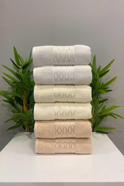 Özdilek Elissa 6-Piece Towel Set Cream, Beige, White