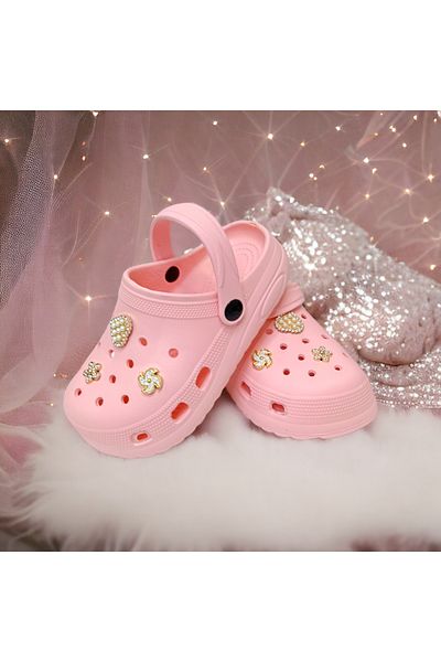 PATİK BEBE Girl's Slippers Anti-Slip Eva Sole Decorated Stylish