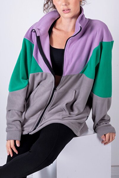 Vatkalimon Full Zipper Lilac Green Gray Fleece