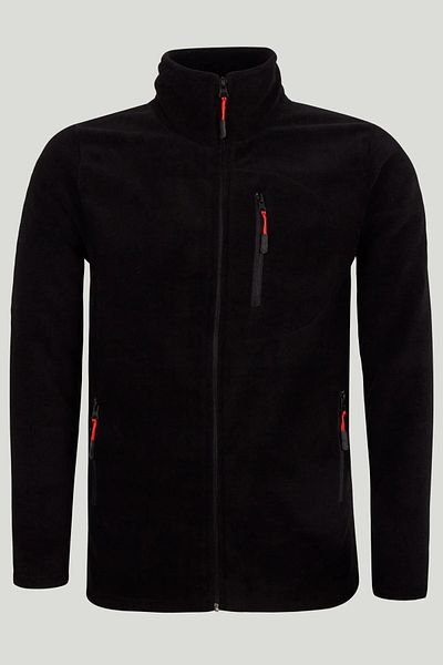 Four Man Black Color Zippered 3 Pocket Fleece