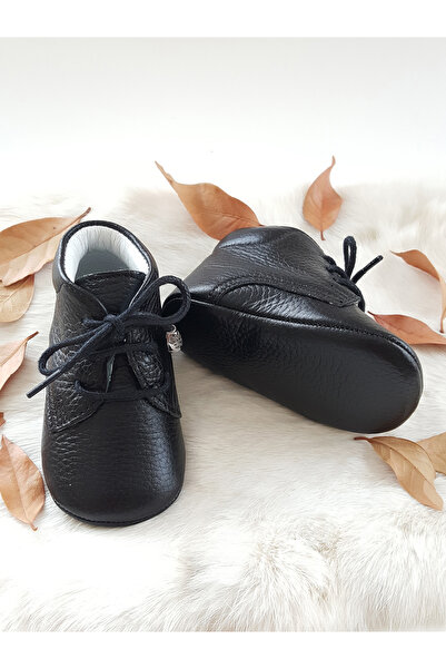 Hodore Black Genuine Leather Baby Boots