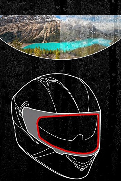 TechnoStation Tüm Kasklara Uyumlu Motorsiklet Kask Ön Cam Sticker Film Yağmur Buğ Engelleyici Su Kaydırıcı