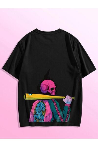 AEMİ Bejzbol palica Štampano - Unisex Oversize kroj T-shirt , okrugla kragna