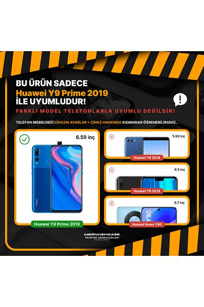 Merwish غطاء حماية شفاف من مادة TPU لهاتف Huawei Y9 Prime 2019 متوافق مع الكاميرا باللون الأسود