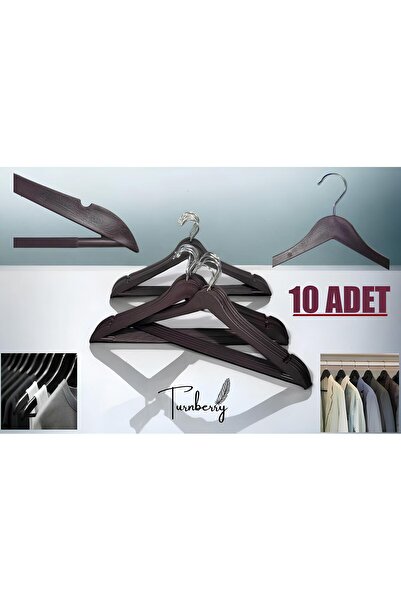 Turnberry 10 علاقات ملابس - رأس دوار، مظهر خشبي، كتف عالي