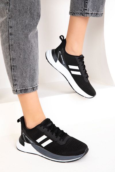 SOHO Black-White Women's Sneakers 18792