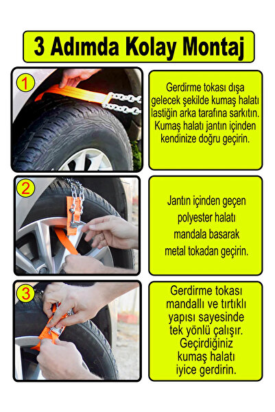 YOLDAŞ TAKMATİK Snowtype Kar Zinciri 6lı Eko Set Yg6