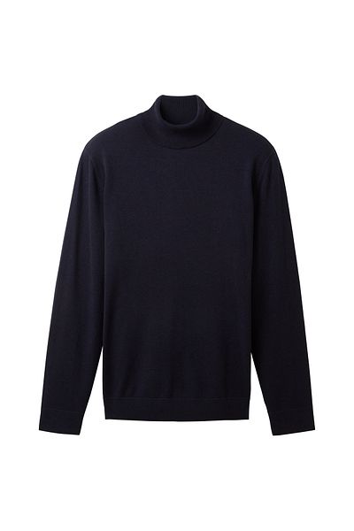 Tom Tailor Pullover mit Rollkragen und Rippbündchen