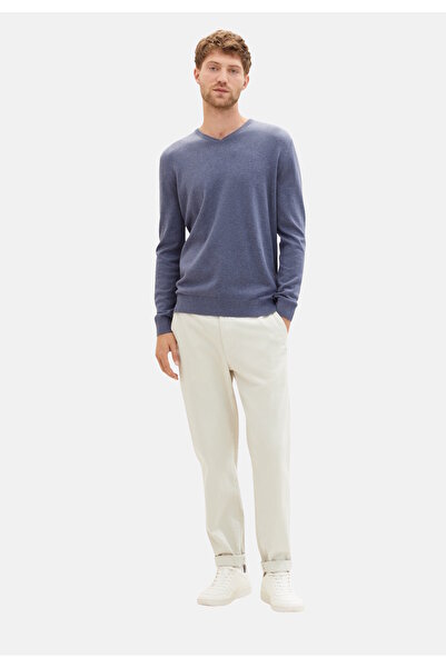 Tom Tailor Kazak Strickpullover Basic V Yaka Melanj