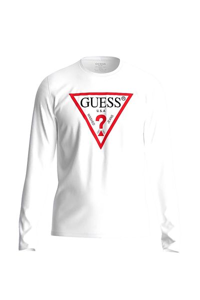Guess Shirt Langarmshirt CN LS ORIGINAL LOGO mit Rundhalsausschnitt und Logo-Print
