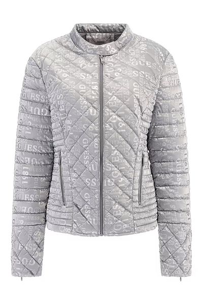 Guess Jacke Steppjacke NEW VONA JACKET mit Stehkragen und allover Label-Wording