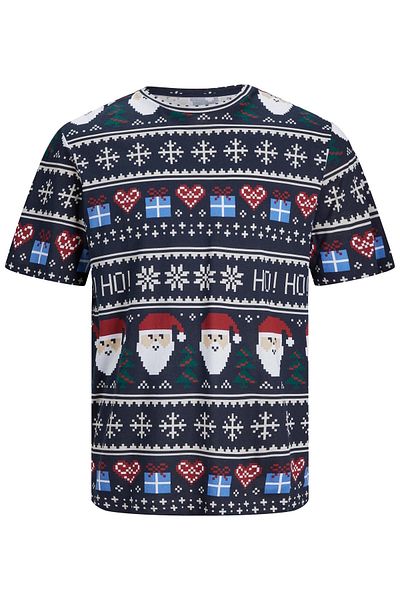 Jack & Jones Junior Allover Baskılı T-Shirt XMAS Kurzarmshirt