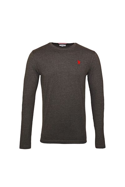 U.S. Polo Assn. Rundhalsausschnitt R-Ausschnitt Langarmshirt mit langen Ärmeln