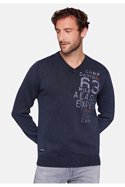 Camp David Pullover Strickpullover V-Ausschnitt