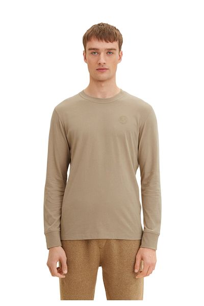 Tom Tailor Longsleeve Langarmshirt mit Logo-Print und Rundhalsausschnitt