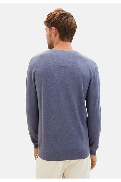 Tom Tailor Kazak Strickpullover Basic V Yaka Melanj