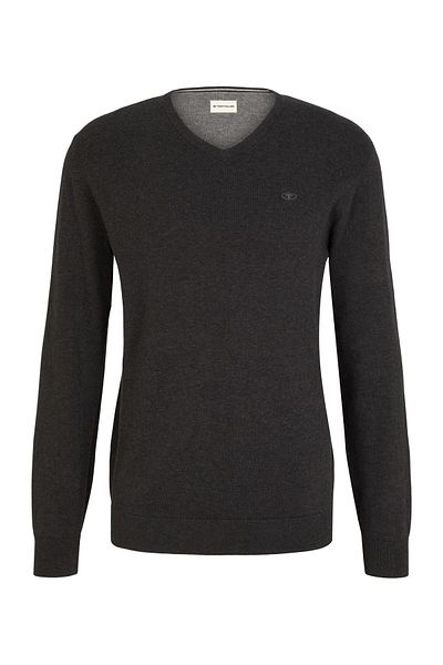 Tom Tailor Strickpullover Basic Pullover V-Ausschnitt