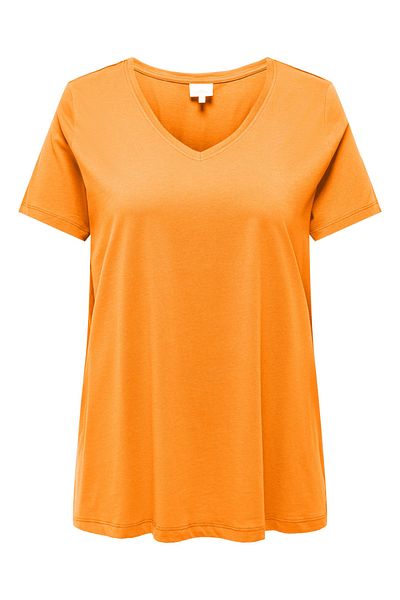 Only Carmakoma T-shirt CARBONNIE LIFE S/S z dekoltem w kształcie litery V, w kształcie litery A