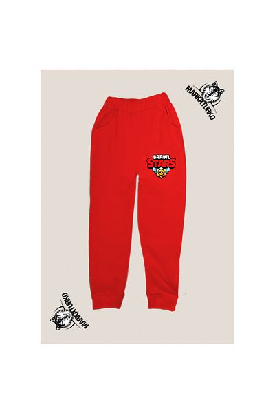 MarkaTurko BRAWLSTARS printed unisex Custom Design Cotton red children's tracksuit 1905-29k