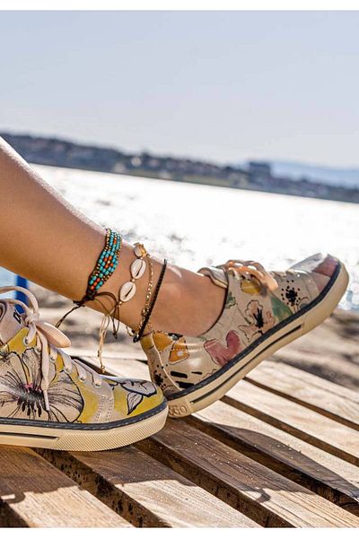 Dogo Pantofi de damă din piele vegană multicoloră - O pereche de design Doves
