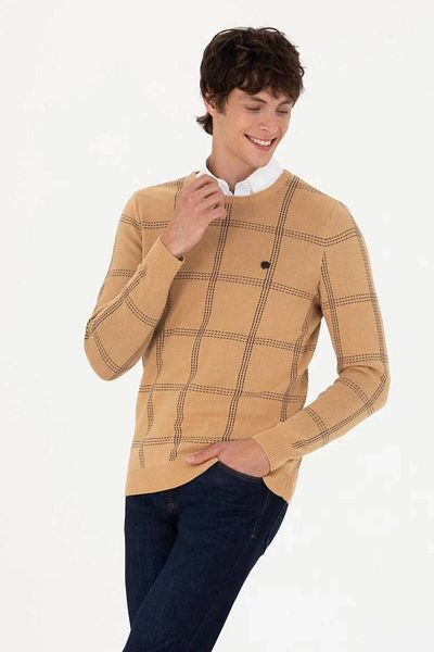 U.S. Polo Assn. G081gl0tk 1678161   Palma Us Polo Assn Ανδρικό πουλόβερ Sand