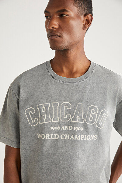 GRIMELANGE Vincette Relaxed Light Gray T-shirt