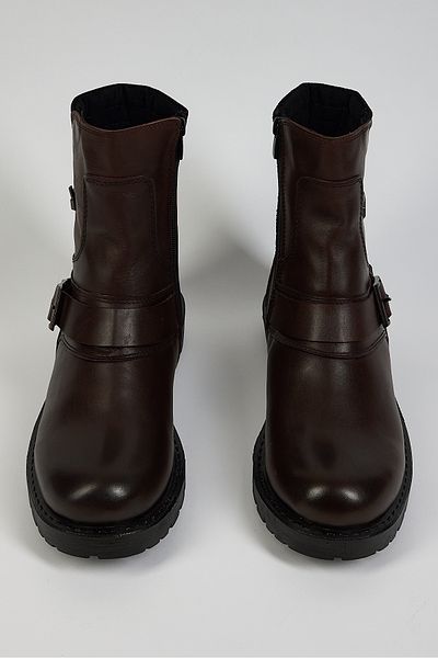 Tonny Black Men's Brown Black Tonny Black Comfortable Fit Buckle Genuine Leather Men's Boots