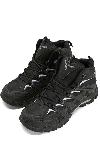 Tonny Black Unisex Schwarz Hellgrau Bequeme, wasserabweisende Unisex-Schnürstiefel
