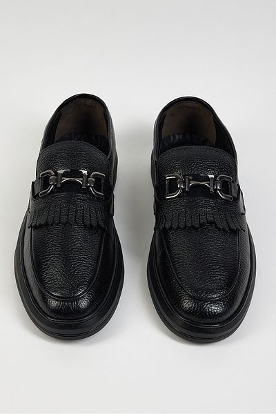 Tonny Black Ανδρικό Μαύρο Άνετο Δερμάτινο Ανδρικό Loafer