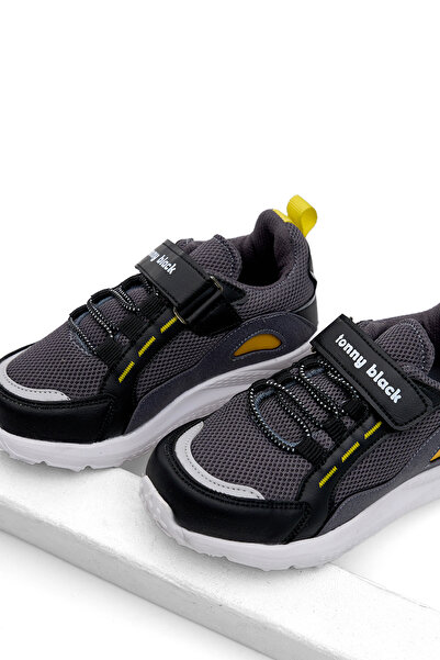 Tonny Black Children's Unisex Smoked Black Faylon Sole Comfortable Fit Velcro Children's Shoes