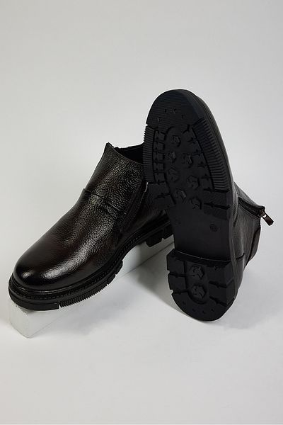 Tonny Black Ανδρικές ανδρικές μπότες με φερμουάρ από γνήσιο δέρμα, άνετη εφαρμογή Tonny Black