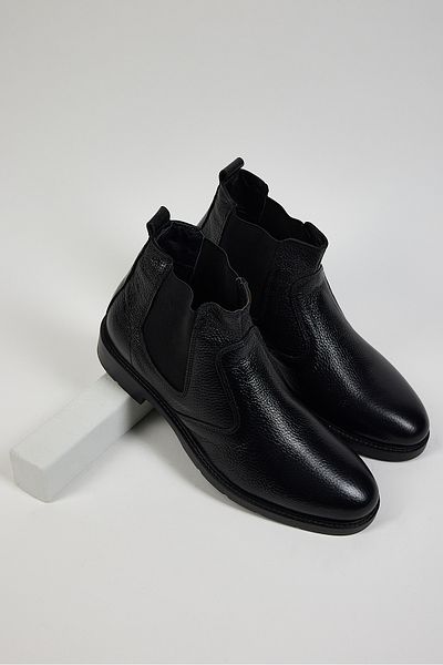 Tonny Black Ανδρικές ανδρικές μπότες μαύρες Tonny Black Άνετη Εφαρμογή από γνήσιο δέρμα