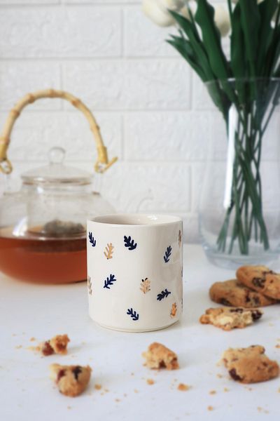 ada mia seramik Handmade Amorphous 24k Gold Decorated Ceramic Mug 220ml