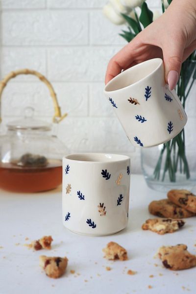 ada mia seramik Handmade Amorphous 24k Gold Decorated Ceramic Mug 220ml